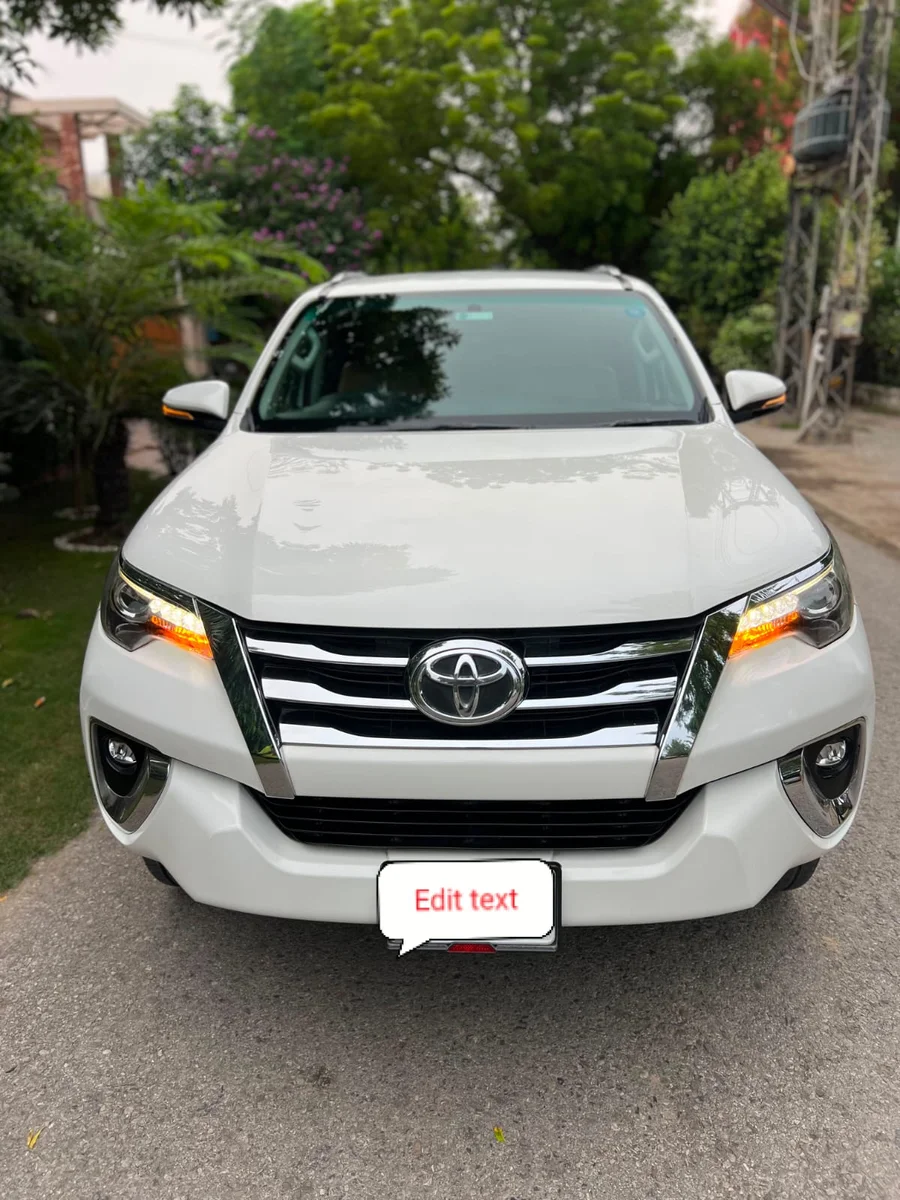 Toyota Fortuner Legender (White) rental vehicle in Khanpur, Pakistan